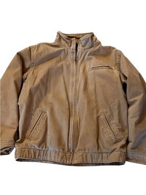 Old Navy Tan Zip-Front Fleece-lined Lightweight Work Chore Jacket. Spring!